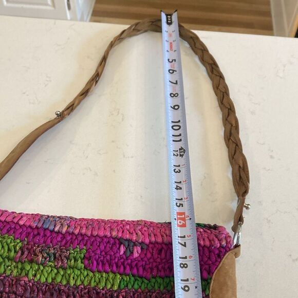 Chan Luu Handcrafted Woven Silk Multicolor Bright Woven Shoulder Bag - Picture 2 of 8